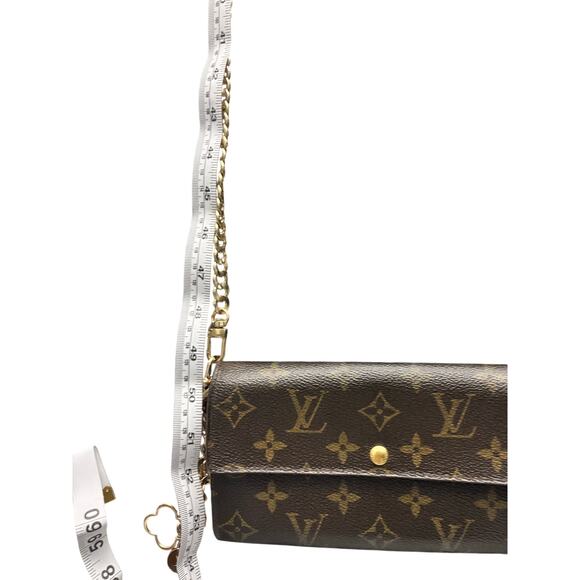 Louis Vuitton Monogram Sarah Wallet on Chain Gold Crossbody Bag Brown 8.5/10 - Picture 14 of 16